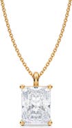 ALLUREZ Radiant Solitaire Lab Diamond Pendant Necklace 14K 3.50ct