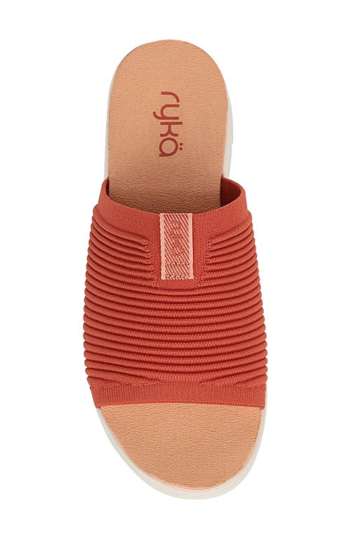 Ryka Rykä Epic Slide Sandal In Orange Paprika