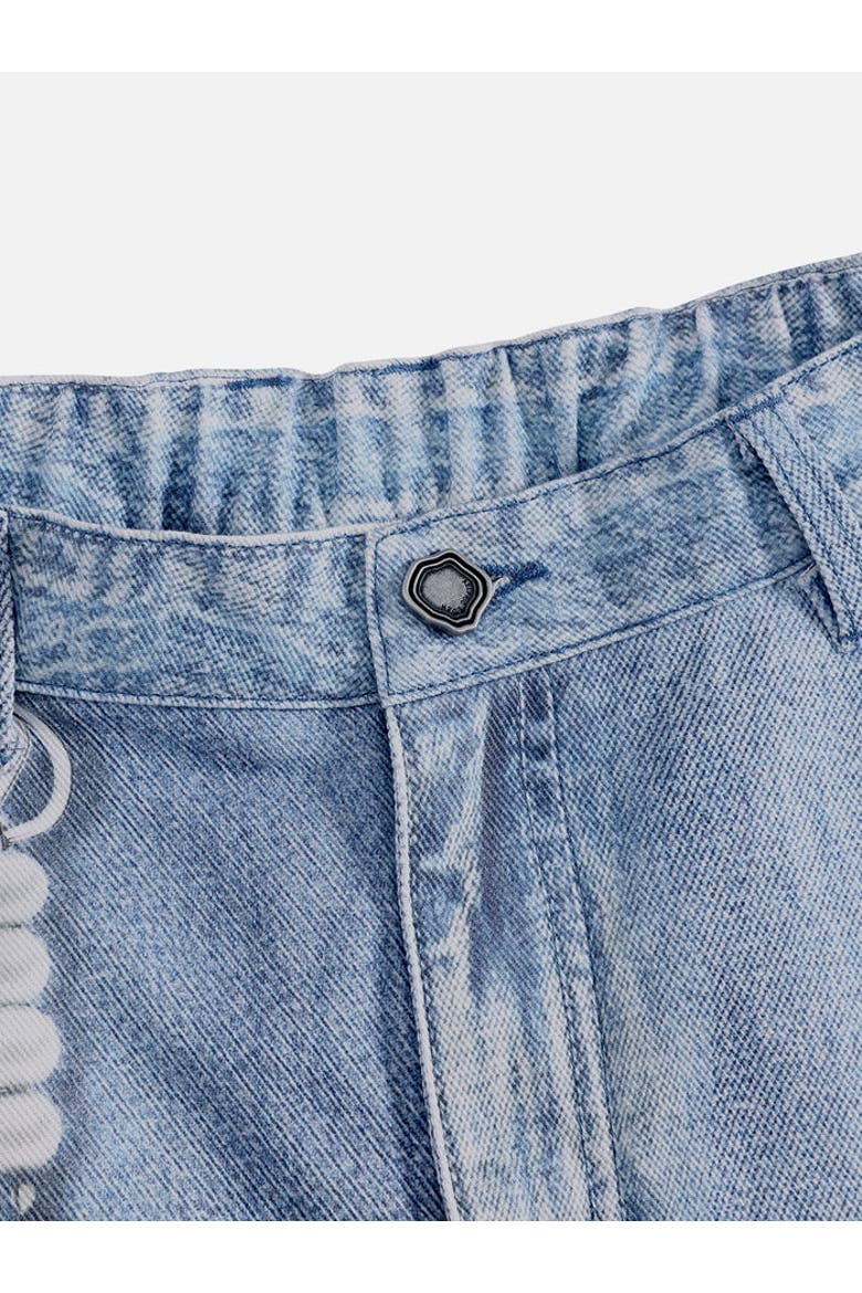 Plaid Panel Chain Jorts, Alternate, color, Blue