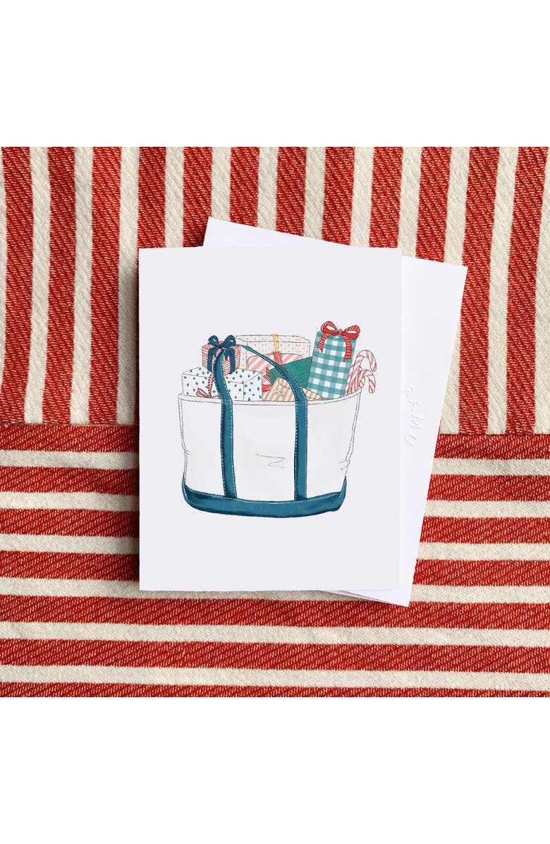 Ramus & Co Jolly People, Gingerbread Town, Tote With Presents Winter/Holiday/Christmas Greeting Card Pack Sets, Alternate, color, Multi-Pack