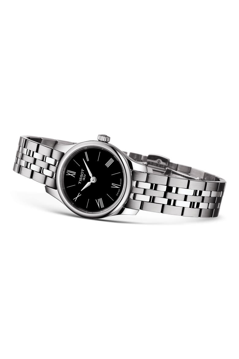 Tradition 5.5 Lady Round Bracelet Watch, 25mm, Alternate, color, SILVER/ BLACK/ SILVER