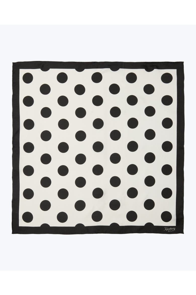 Dandy Dots Silk Bandana, Main, color, Black & White