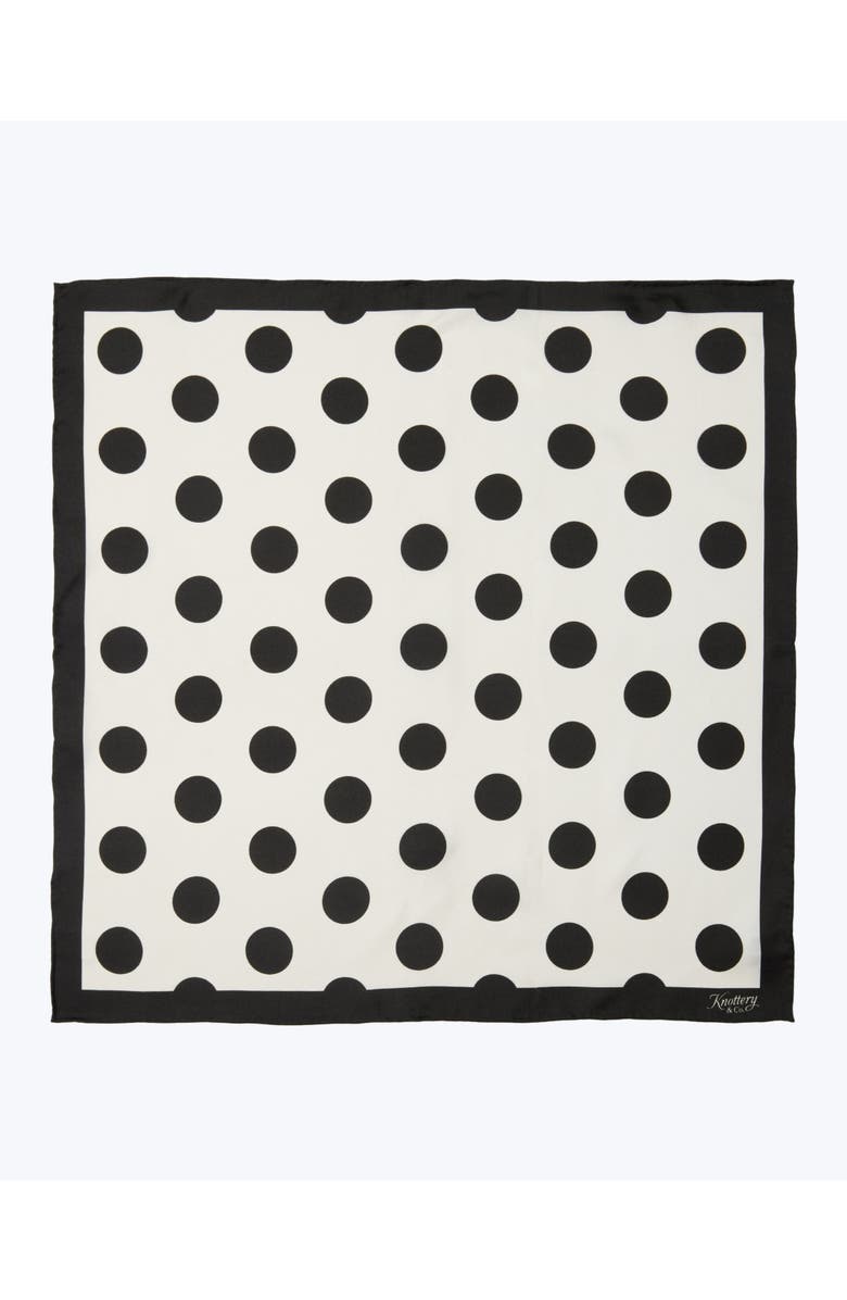 Knottery & Co Dandy Dots Silk Bandana, Main, color, Black & White