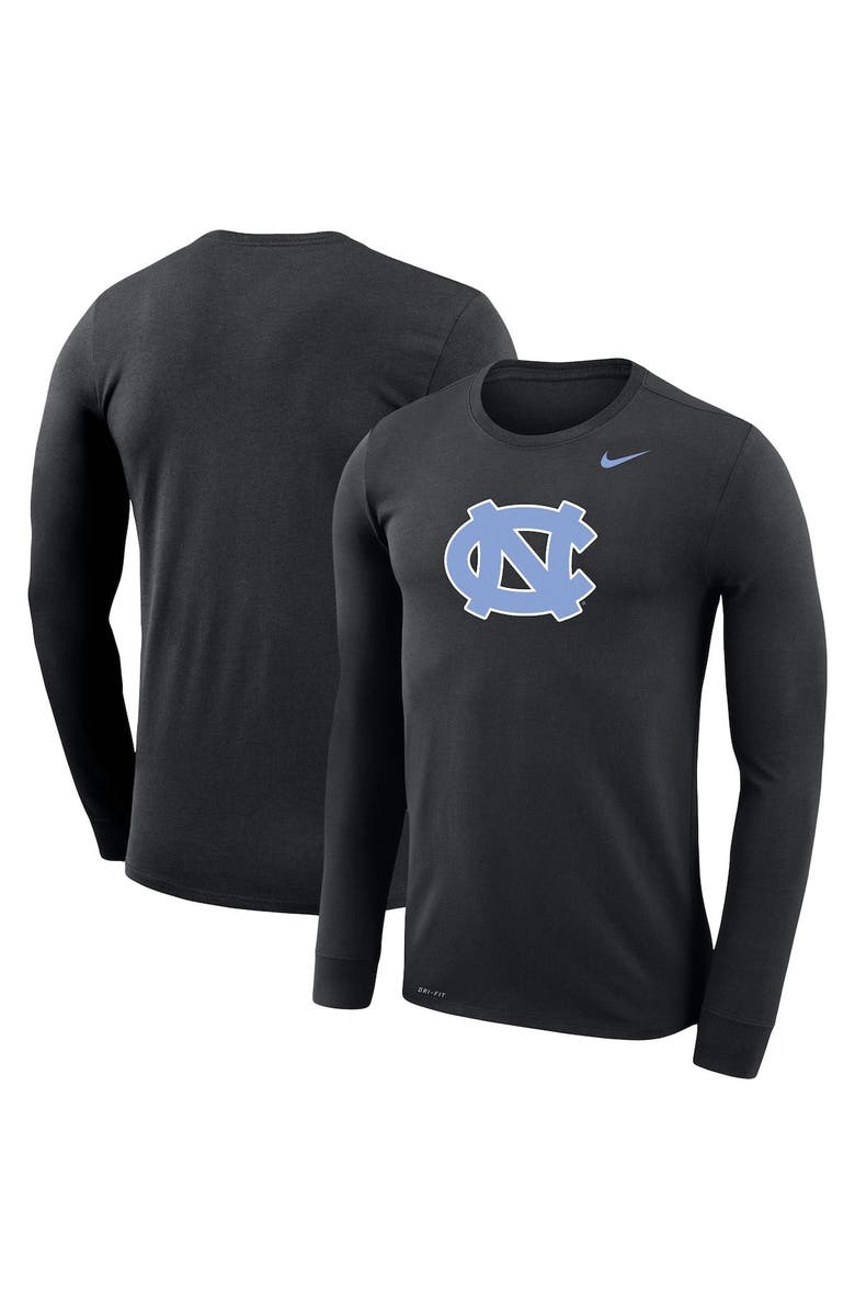 Nike Men's Nike Black North Carolina Tar Heels School Logo Legend Performance Long Sleeve T-Shirt, Main, color, 