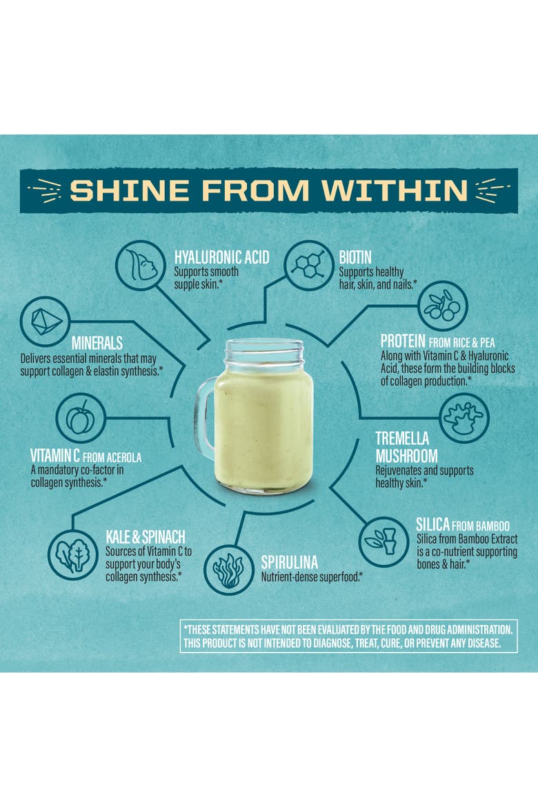 Collagen Building Protein Peptides Powder, Coconut Matcha Latte, 500g sq tub, Alternate, color, No Color