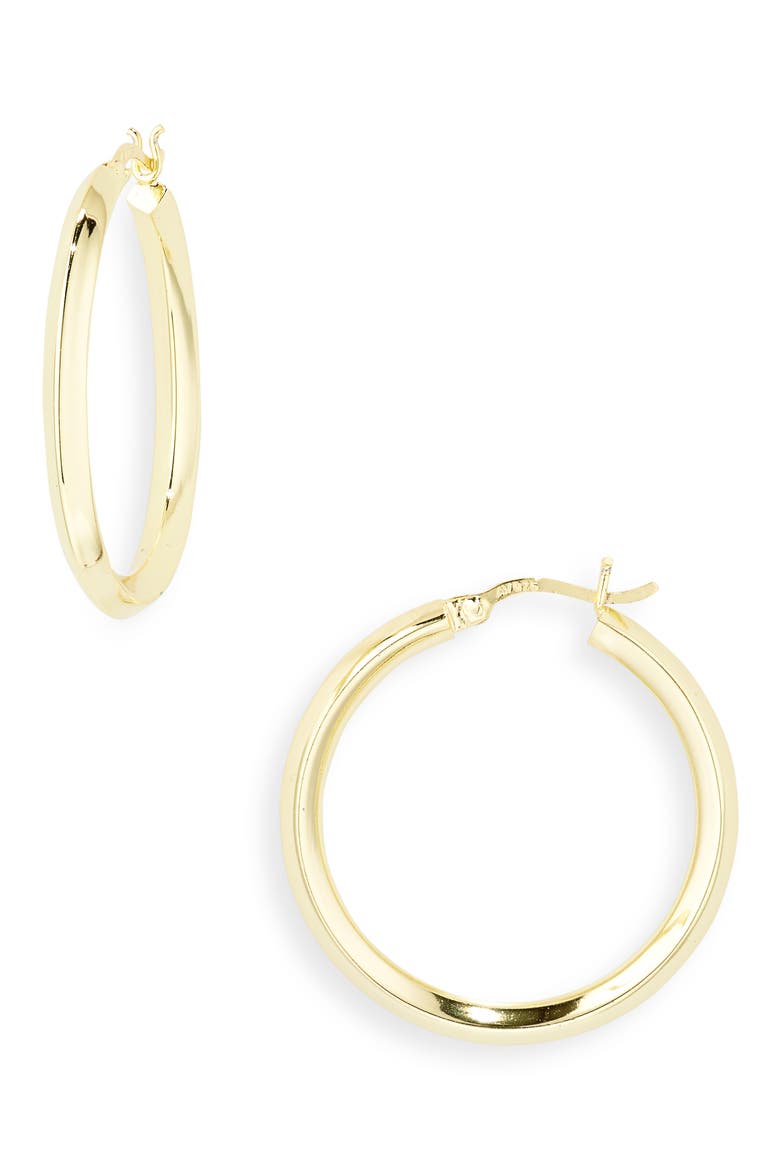 Knife Edge Hoop Earrings, Main, color, GOLD