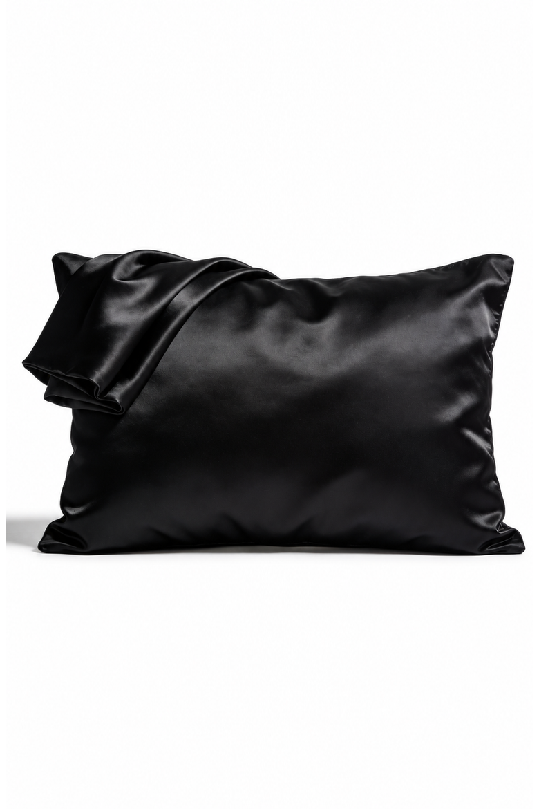 Silky Satin Pillowcase, Main, color, Black