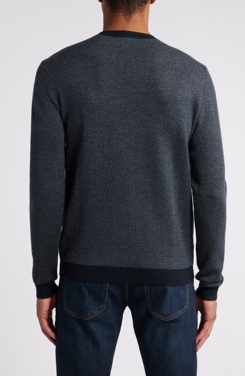 Emporio Armani Chevron Wool Crewneck Sweater, Alternate, color,