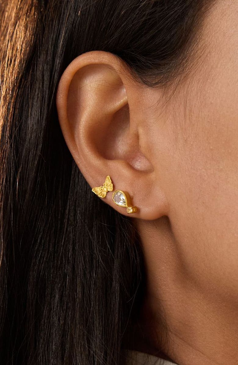 Satya Jewelry Freedom to Soar Butterfly Stud Earrings, Alternate, color, Gold