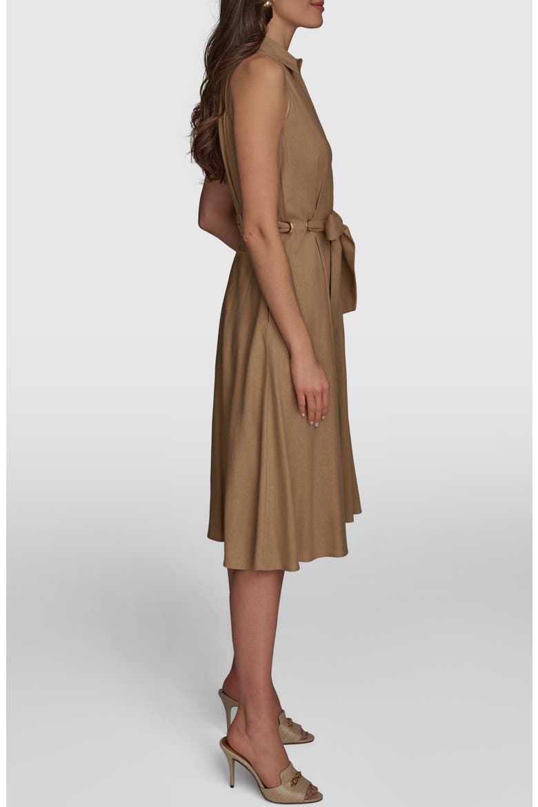 Sleeveless Linen Blend Shirtdress, Alternate, color, FAWN