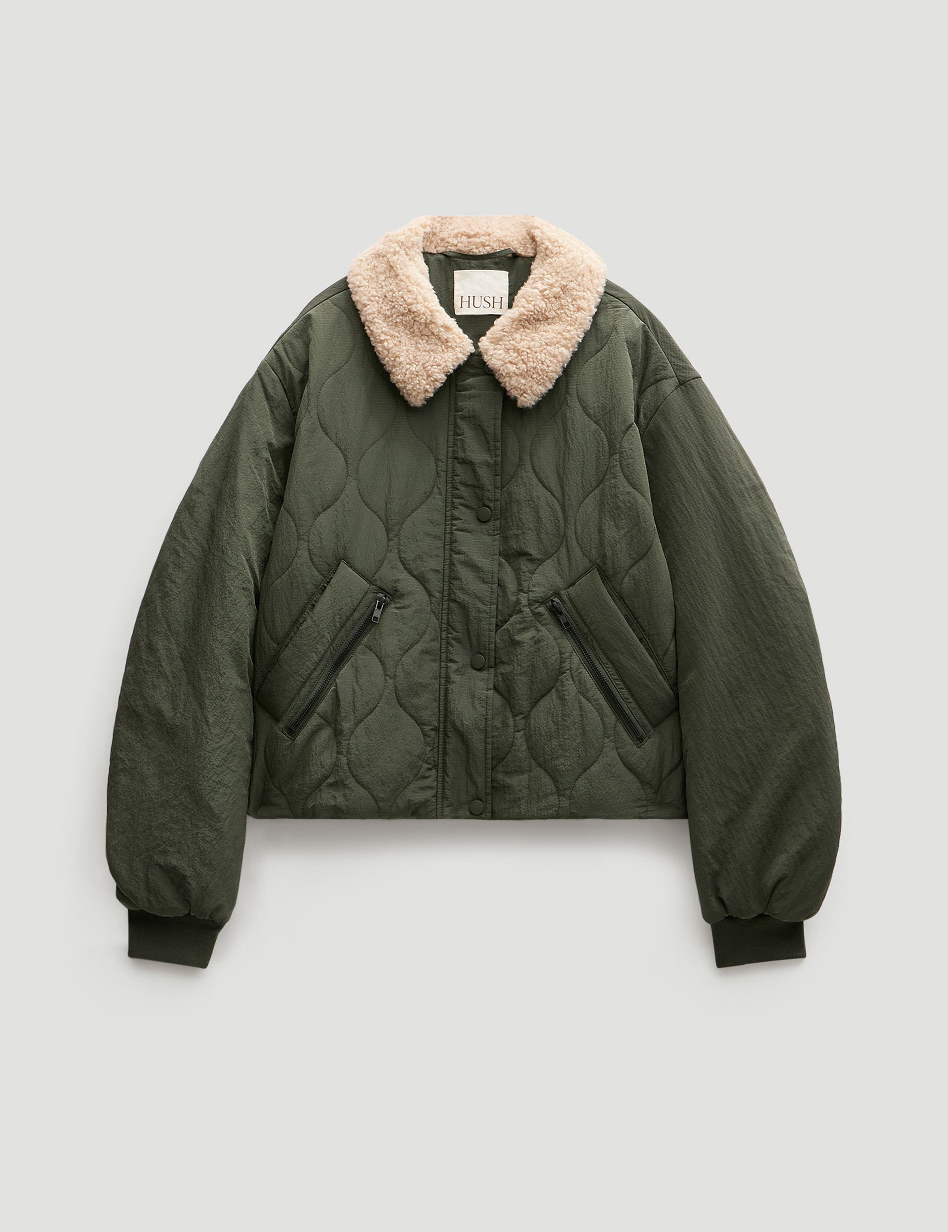 Teddy Collar Quilted Bomber - image 2
