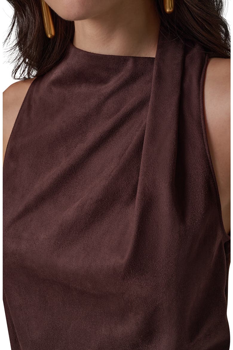 Mixed Media Tie Neck Tank, Alternate, color, ESPRESSO