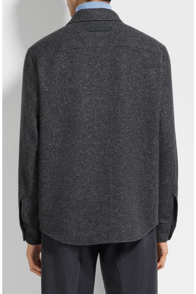Cashmere & Silk Overshirt, Alternate, color, DARK GREY