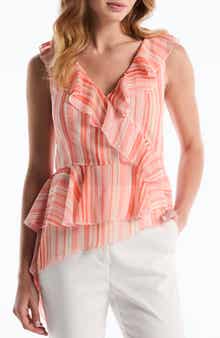 Laundry by Shelli Segal Asymmetric Ruffle Top