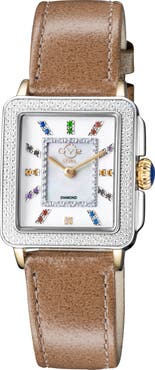 GV2 Padova Diamond Leather Strap Watch, 27mm x 30mm - 0.0116ct.