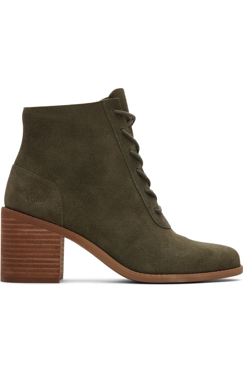 TOMS Evelup Block Heel Bootie, Alternate, color, Olive