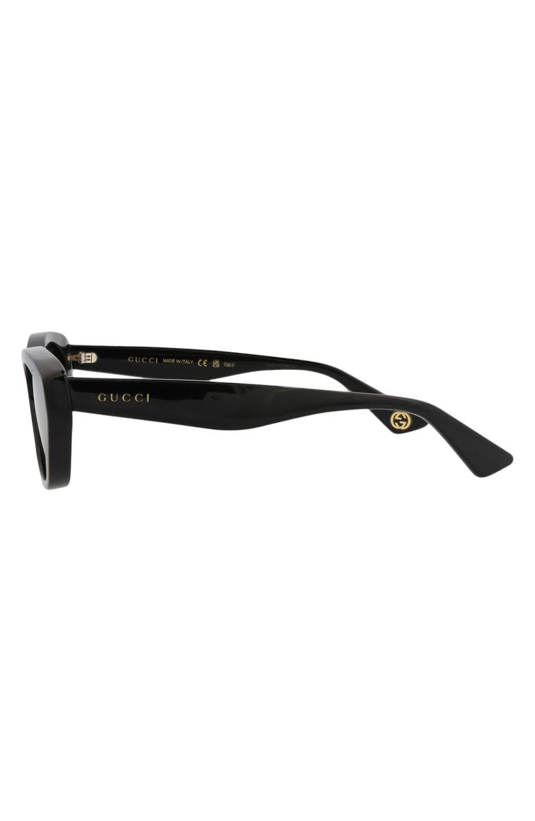 Gucci 54mm Cat Eye Sunglasses, Alternate, color, Black Black Grey
