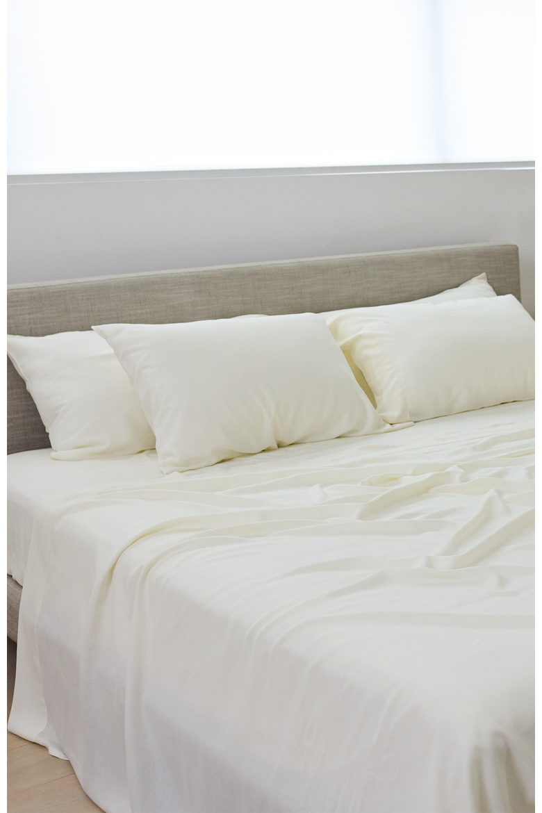 Performance Linen Blend Sheet Set, Alternate, color, Bone