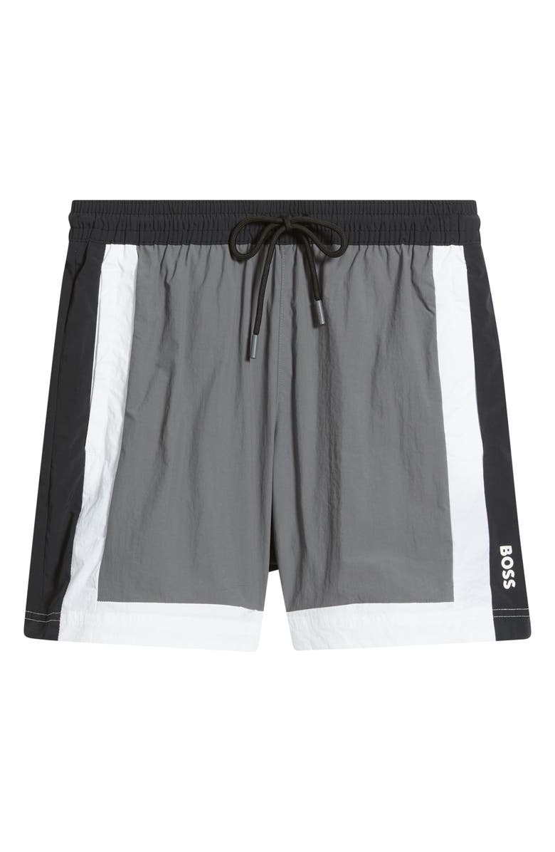 BOSS Remy Sim Trunks, Alternate, color, Dark Grey