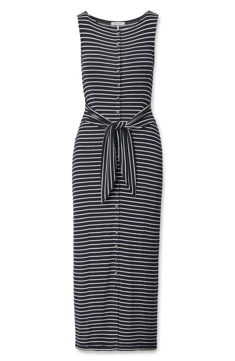 rag & bone The Knit Tie Waist Sleeveless Maxi Dress, Alternate, color, Salt Multi