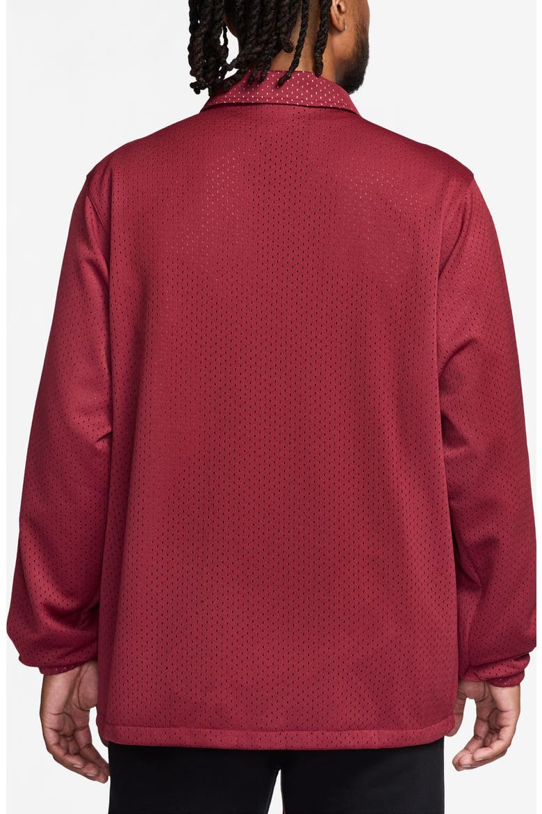 Logo Detail Mesh Coach Jacket, Alternate, color, TEAM CRIMSON/ LIGHT KHAKI