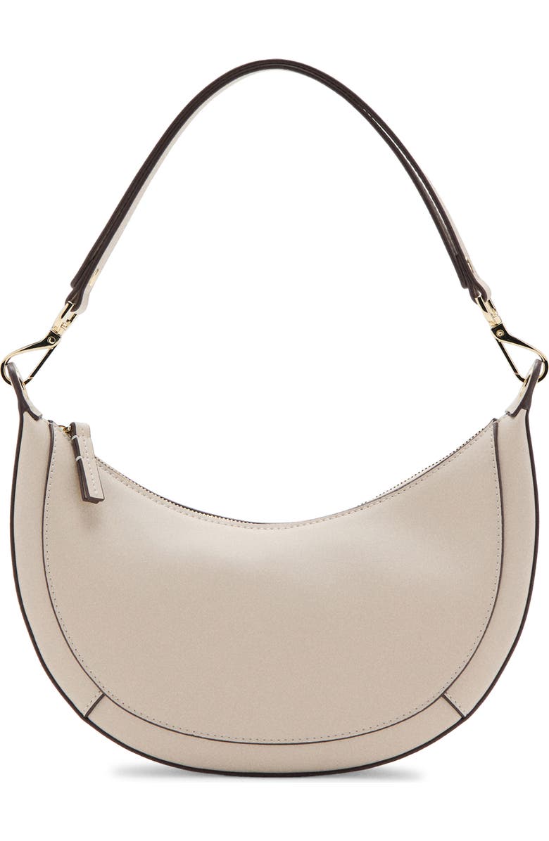 MANGO Oval Faux Leather Shoulder Bag, Main, color, Off White