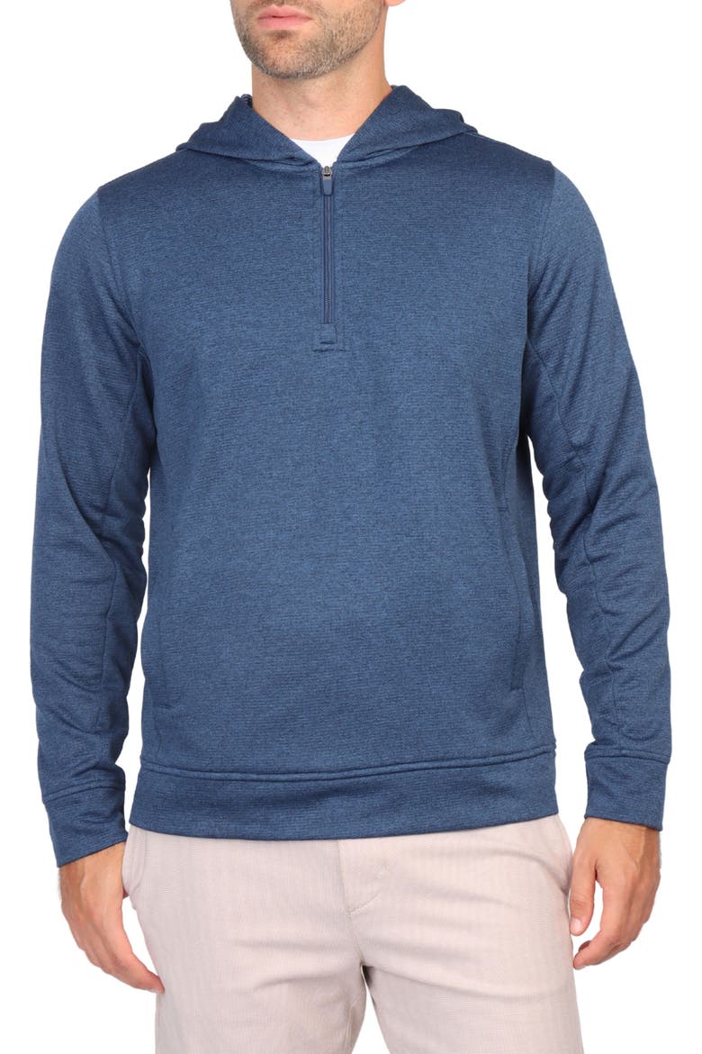 Performance Quarter Zip Hoodie, Main, color, INDIGO BLUE