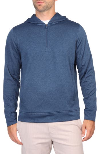 Tailorbyrd Performance Quarter Zip Hoodie In Indigo Blue