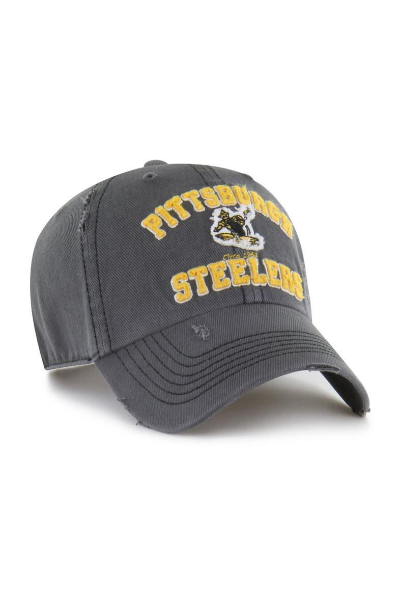 Men's '47  Charcoal Pittsburgh Steelers Seymoore Clean Up Adjustable Hat, Alternate, color, Charcoal
