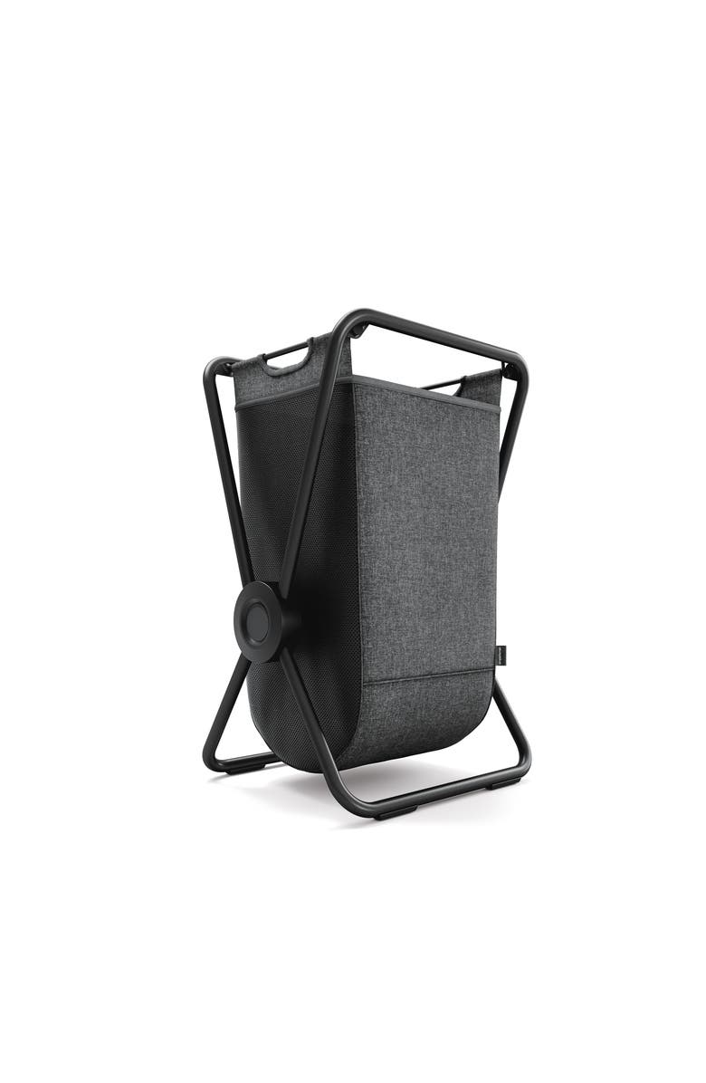 simplehuman single x-frame laundry hamper with heavy-gauge steel frame, Main, color, Matte Black