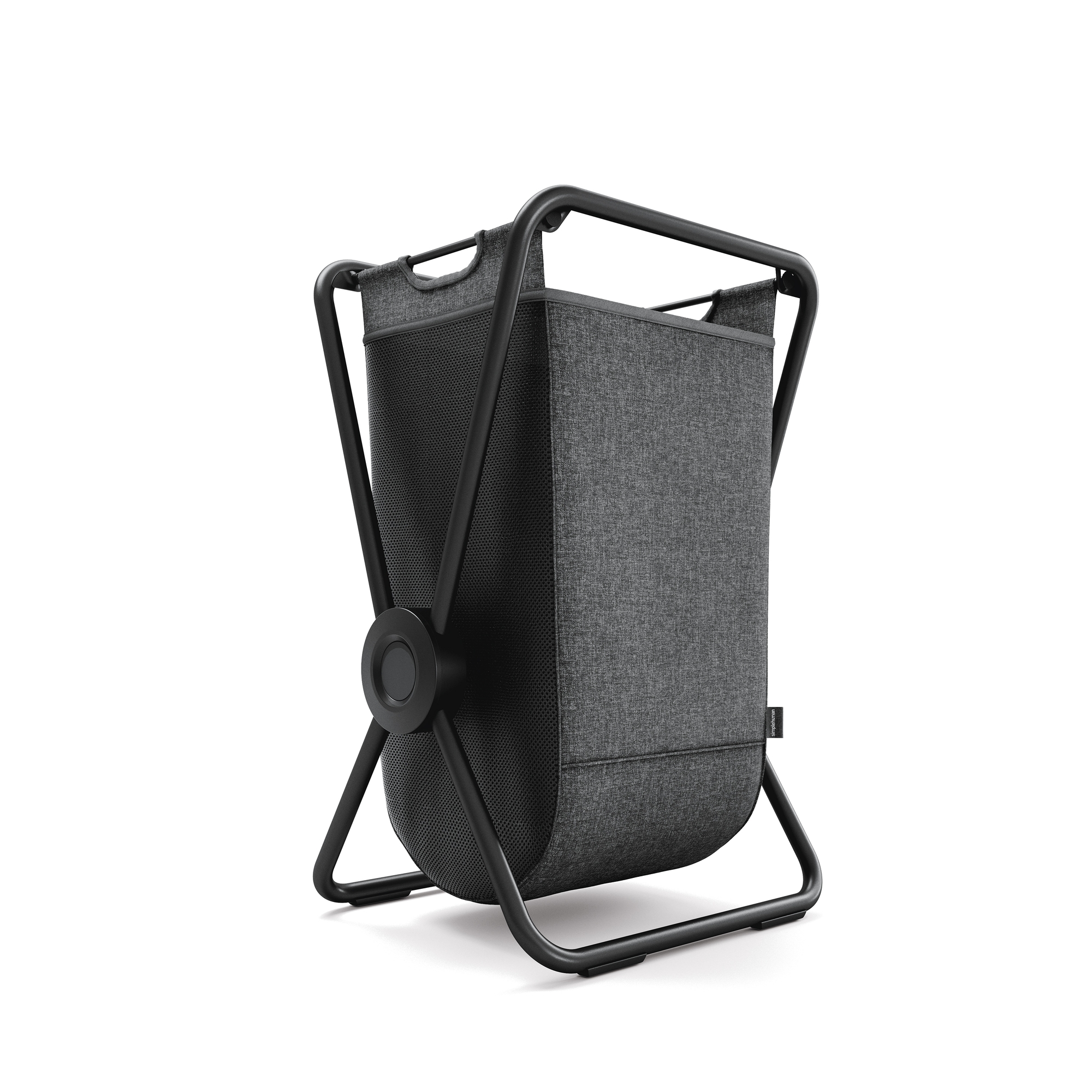 simplehuman single x-frame laundry hamper with heavy-gauge steel frame - Matte Black