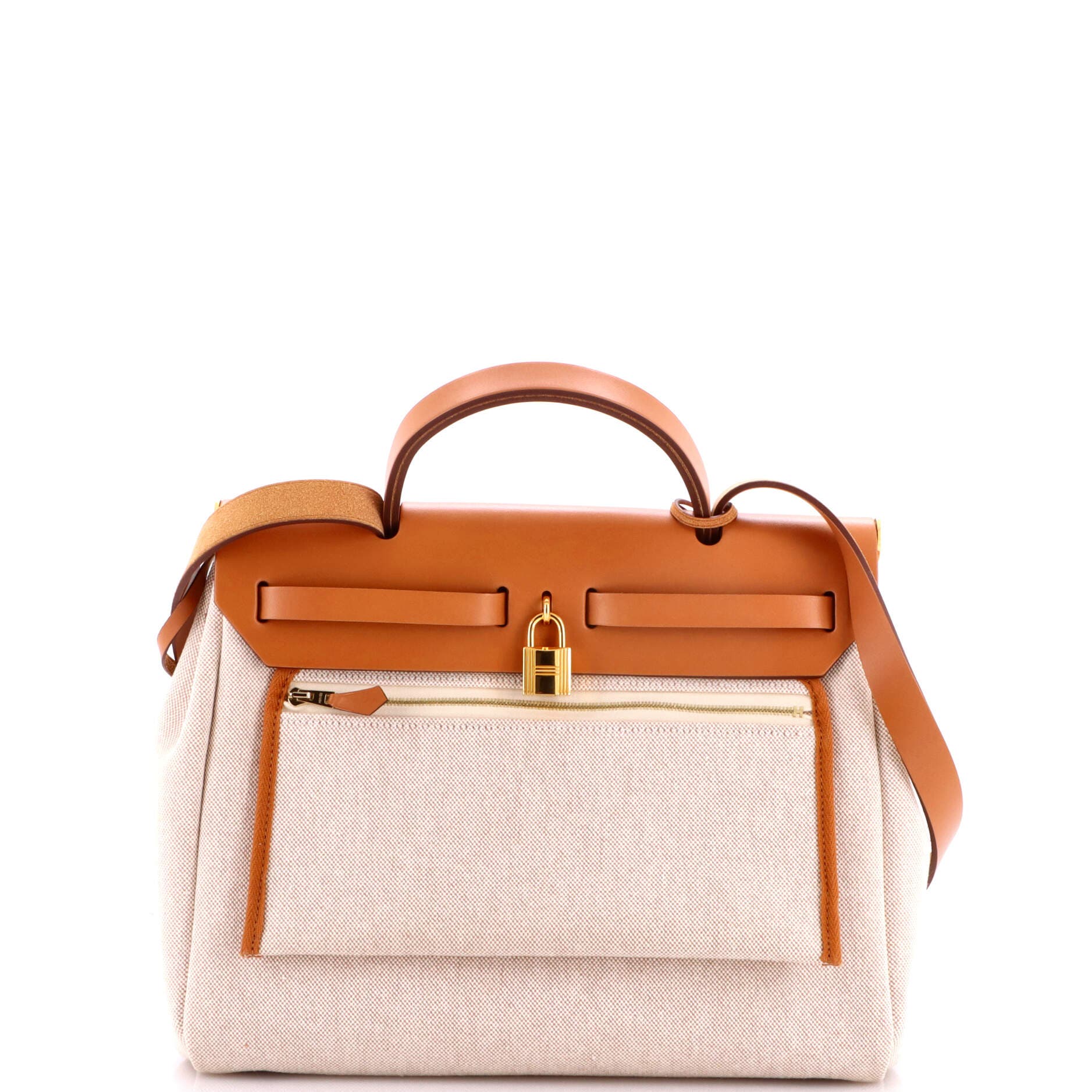 Pre-Owned Hermes Herbag Zip Circuit 24 Vache Hunter and Leather 31, Alternate, color, Gold