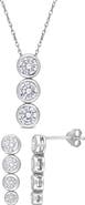 DELMAR Cubic Zirconia Earrings & Necklace Set