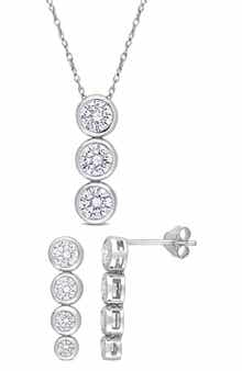 DELMAR Cubic Zirconia Earrings & Necklace Set