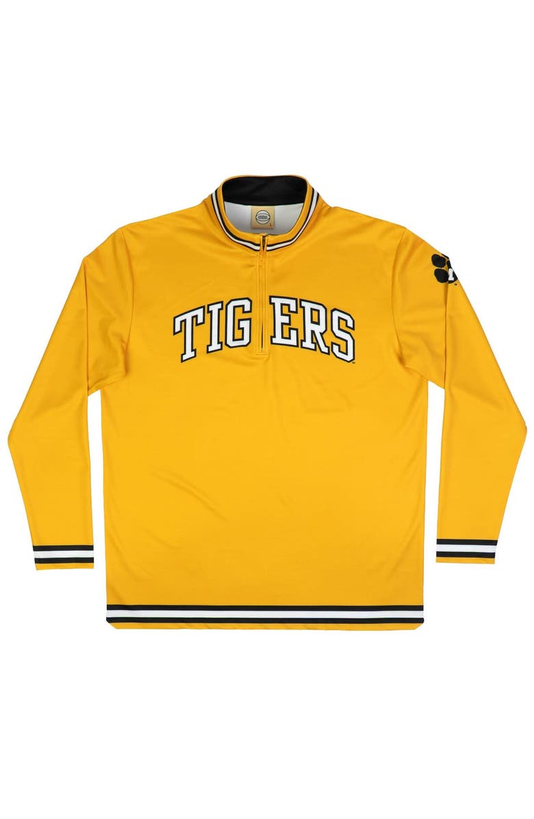 19NINE Men's Gold Missouri Tigers Throwback Basketball Quarter-Zip Pullover Top, Alternate, color,