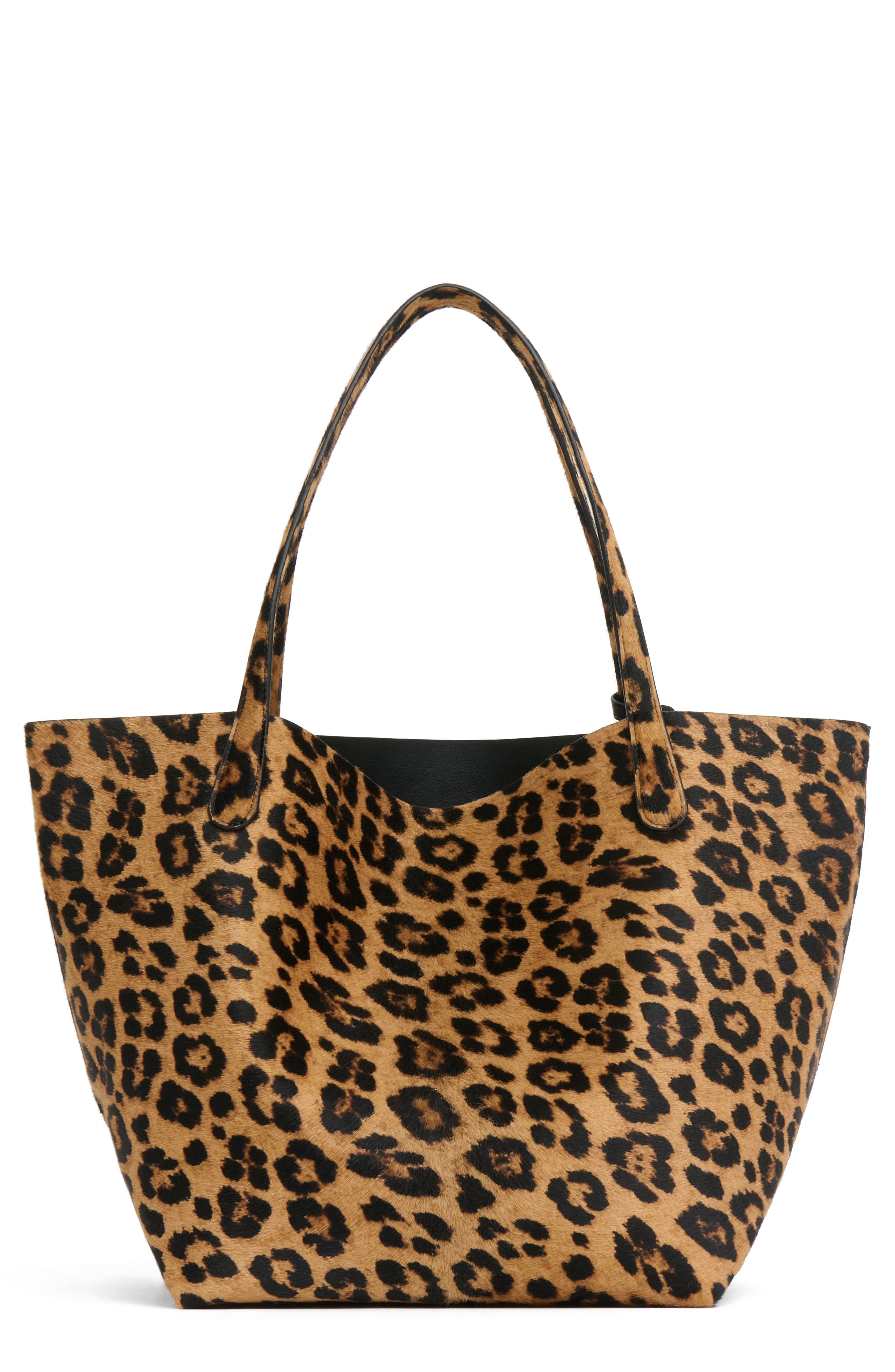 Everyday Soft Calf Hair Tote, Main, color, LEOPARD