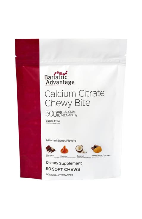 Calcium Citrate Chewy Bites 500 mg Vitamin D3 Supplement 90 Count
