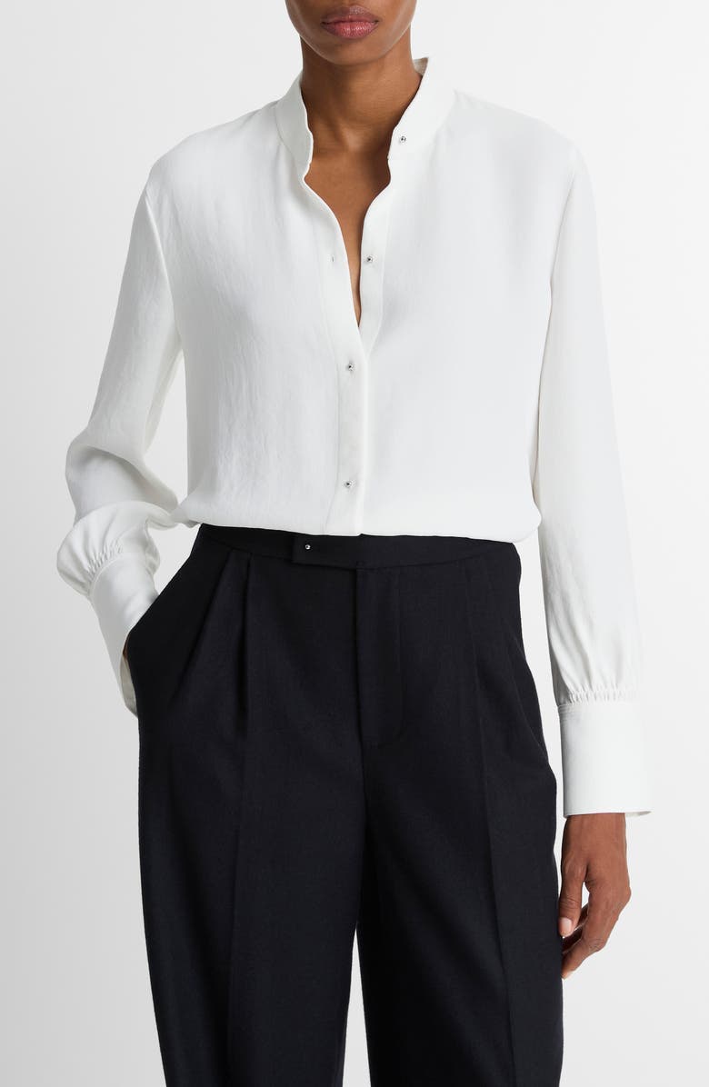 Vince Metal Ball Button Top, Main, color, Off White