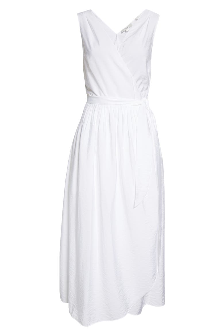 V-Neck Wrap Dress, Alternate, color, OPTIC WHITE
