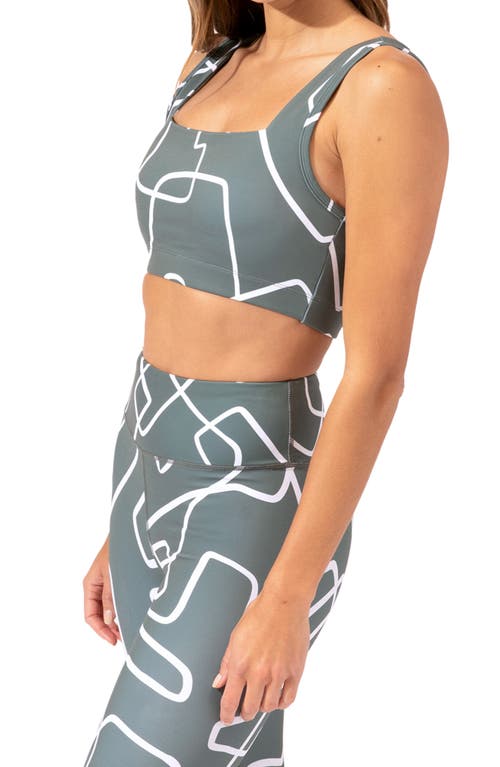 Threads 4 Thought Amorette Line Print Sports Bra In Marsh