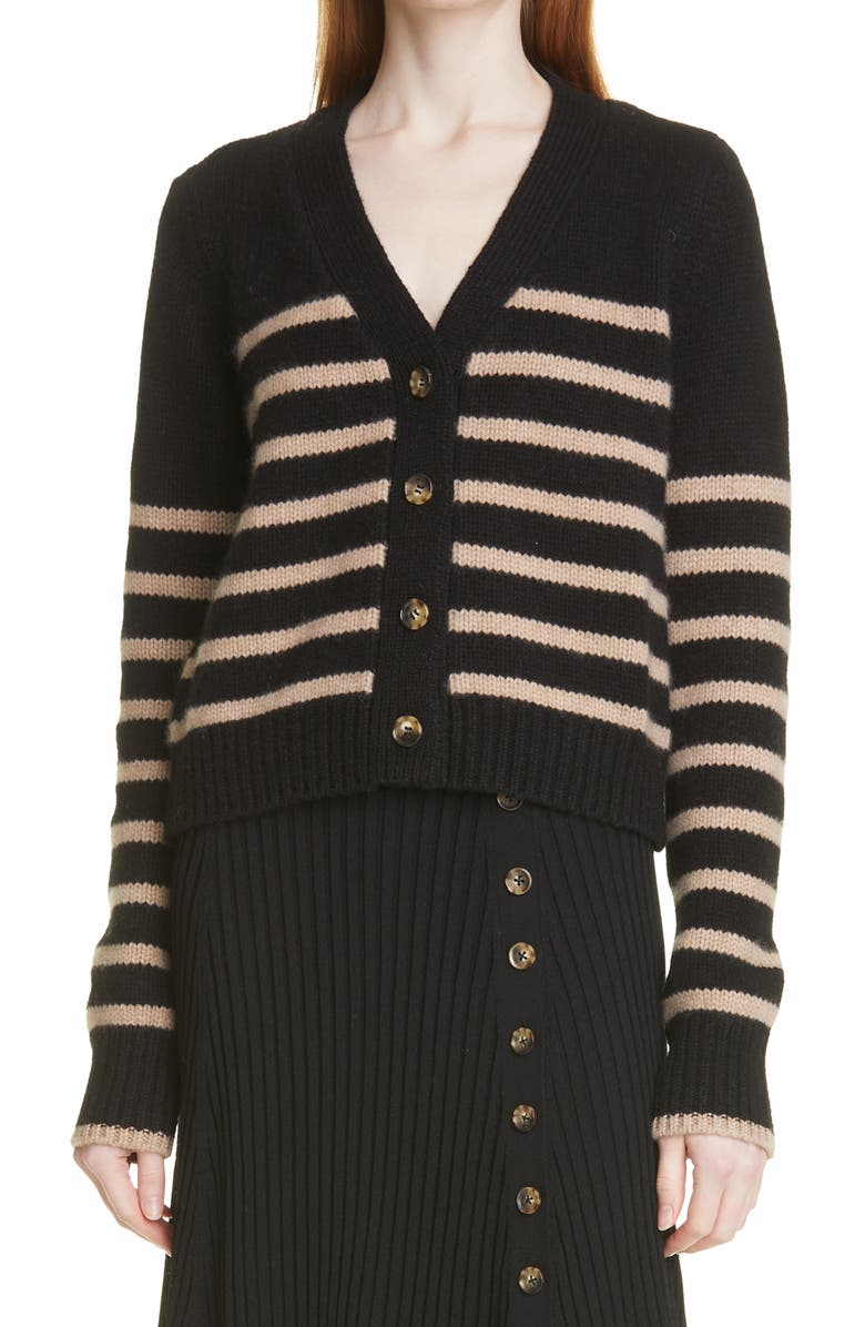 La Ligne Mini Marin Stripe V-Neck Cardigan, Main, color,