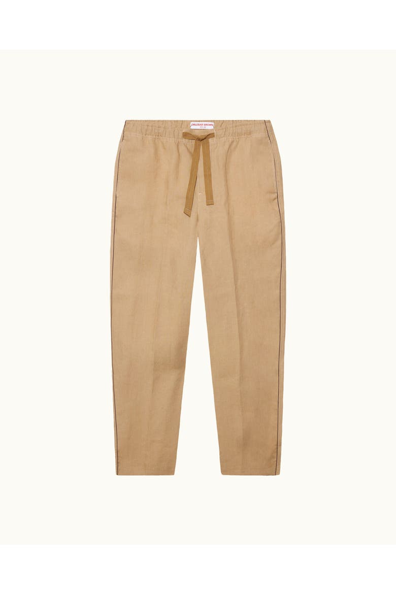 Alex Piping Relaxed-Fit Trousers, Alternate, color, BISCUIT/DAMSON