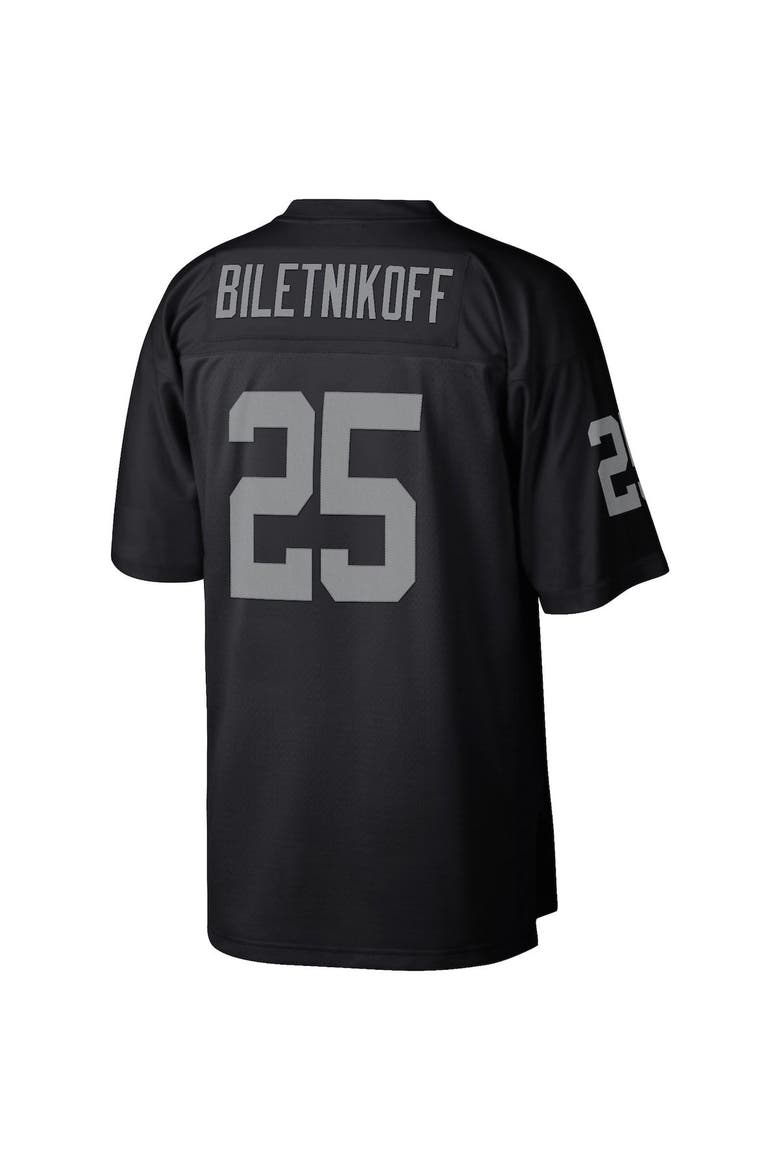 Men's Mitchell & Ness Fred Biletnikoff Black Las Vegas Raiders Retired Player Legacy Replica Jersey, Alternate, color, Black