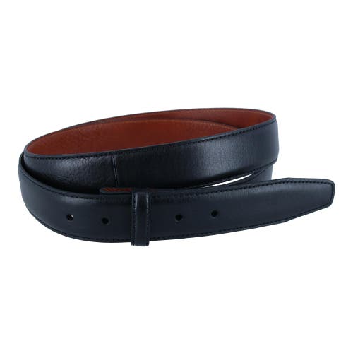 Trafalgar Big & Tall Feather Edge Pebble Leather Harness Belt Strap in Black 