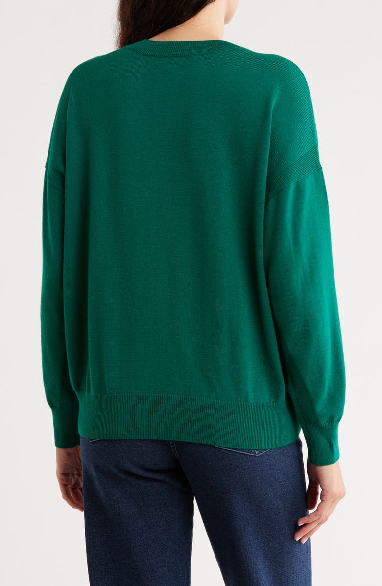 Madewell Birdie Merino Wool Pullover, Alternate, color, Forest Green