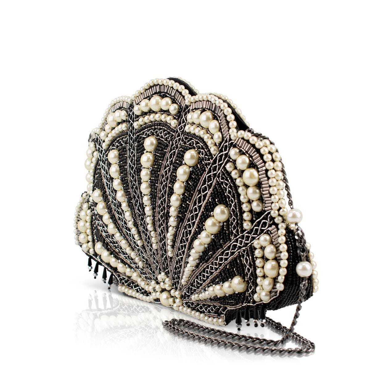 Mary Frances Accessories Ocean of Pearls Crossbody Handbag, Alternate, color, Black