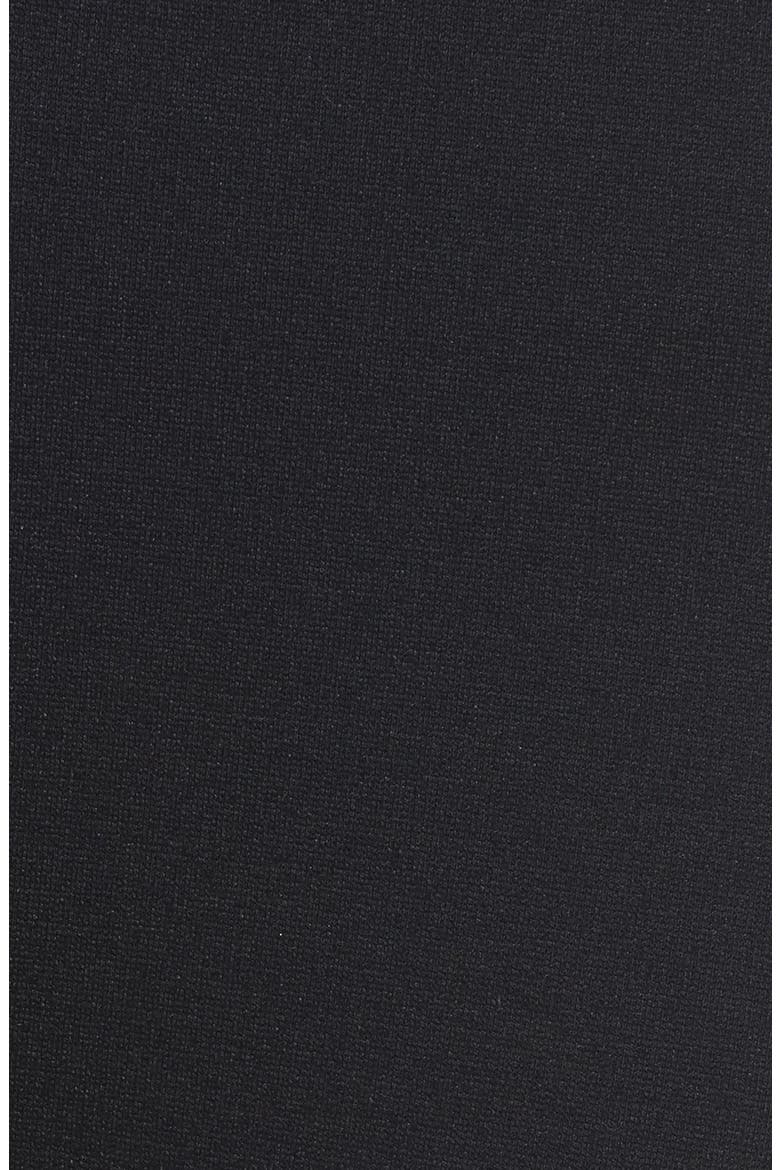 Faux Leather Chevron Panel Ponte Leggings, Alternate, color, RICH BLACK
