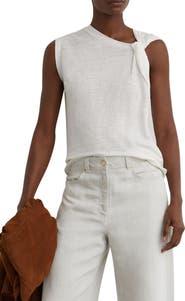Reiss Taylor Twist Detail Linen Top