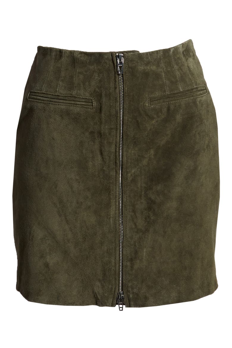 Suede Miniskirt, Alternate, color, IVY LEAGUE