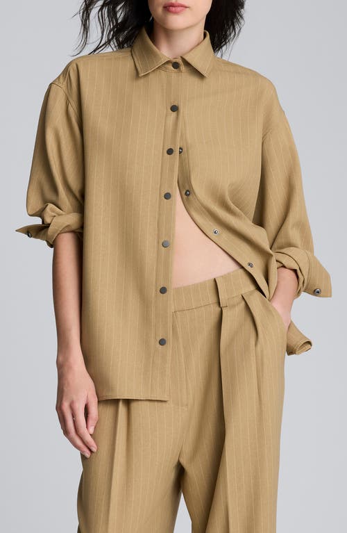 Kenneth Cole Drop Shoulder Boyfriend Shirt In Nude